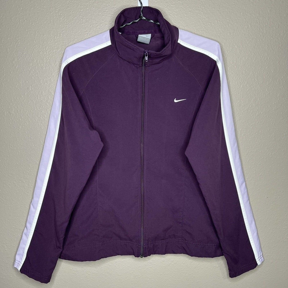 Nike Women's Purple Full Zip Long Sleeve Windbreaker Jacket Size M - Picture 1 of 10
